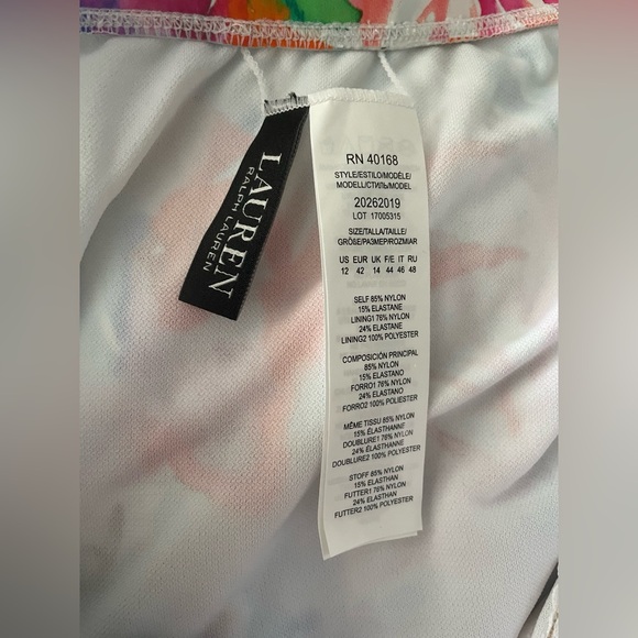 NWT Ralph Lauren Ruffled Off-The-Shoulder One-Piece Swimsuit — Size 12 - Picture 6 of 10